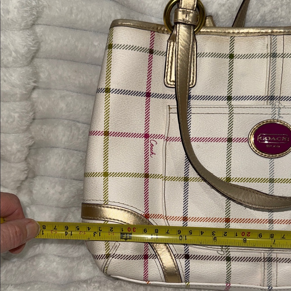 Coach Peyton Tattersal Tote, EUC - Picture 14 of 15
